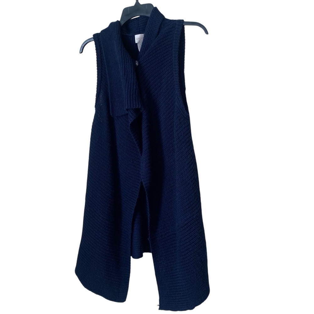 Chico's Johanna Navy Blue Sweater Vest. Sz 1